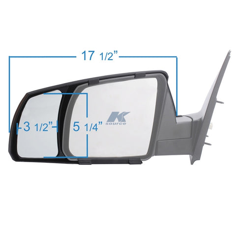 K-Source 81300 Towing Mirror Dimensions Chart - 17.5 inch Width | United RV Parts