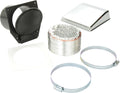 Chrome RV Washer Dryer Vent Kit Components - Arranged Layout | United RV Parts