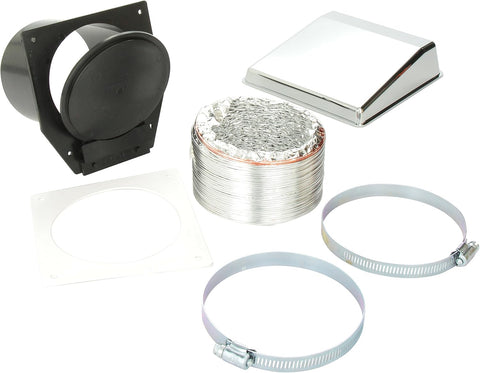 Chrome RV Washer Dryer Vent Kit Components - Arranged Layout | United RV Parts