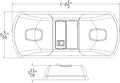 AP Products LED Dual Dome Light - Technical Dimensions Drawing | United RV Parts