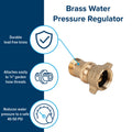 Brass Water Pressure Regulator Benefits Infographic - Product Features | United RV Parts