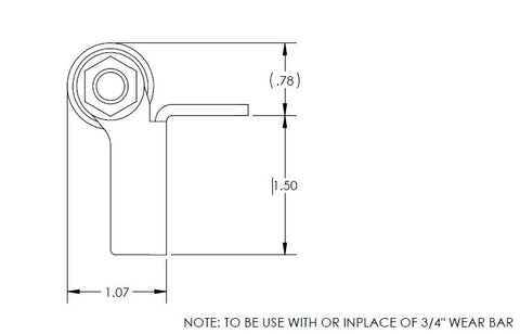 BAL Accu-Slide Wear Bar Technical Diagram - Side View | United RV Parts