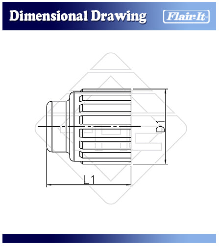 Flair-It 1/2" Cap 06860 Technical Drawing - Dimensional Specifications | United RV Parts