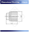 Flair-It 3/8" Cap 06859 Dimensional Drawing with L1 Length and D1 Diameter | United RV Parts