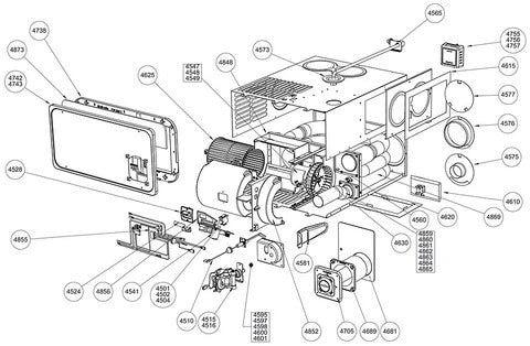Dometic Furnace Exploded Parts Diagram - Technical Schematic | United RV Parts