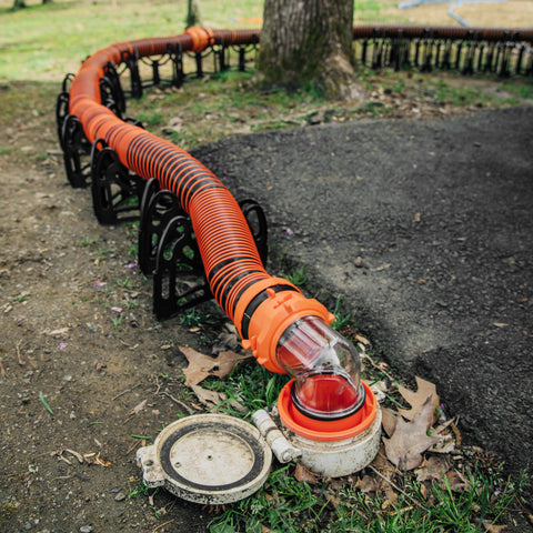 Orange RhinoFLEX Sewer Hose System Full Length Setup - Complete Assembly | United RV Parts