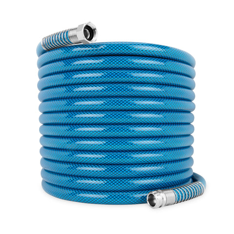 Blue Mesh Premium Drinking Water Hose - Coiled with Metal Fittings | United RV Parts