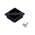 Black Camco RV Bumper Cap with Saver Cable - Angled View | United RV Parts