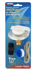 Valterra A01-0172LFVP Flush Mount RV Water Inlet Kit - Lead Free, Retail Packaging Front View | United RV Parts