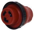 Red PVC 30 Amp Female Receptacle - End View Detail | United RV Parts