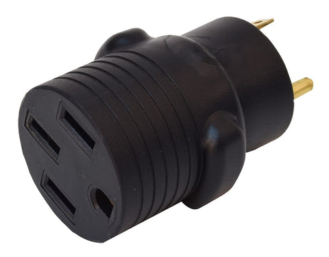 Black Valterra RV Adapter A10-3050A 50 Amp Female Receptacle End Close-Up Detail | United RV Parts