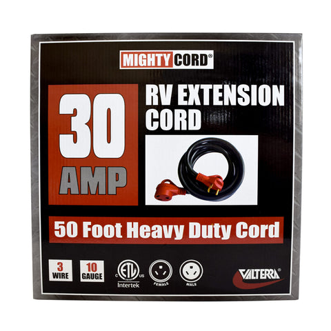 Valterra | Cable de extensión para vehículos recreativos de 30 amperios | A10-3050EH | 50'