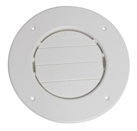 White Plastic 4 Inch Spaceport AC Vent - Front View | United RV Parts