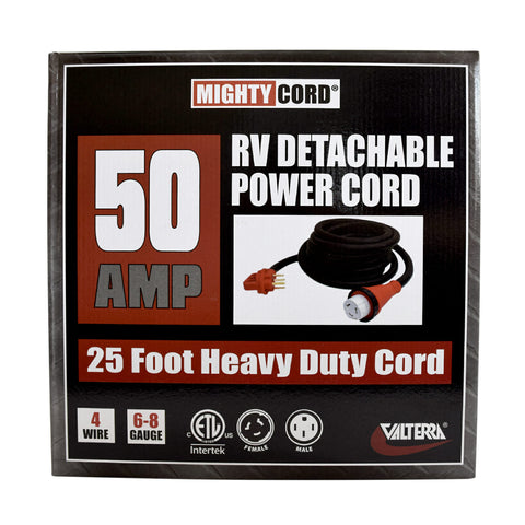 Valterra 50 Amp Detachable Power Cord A10-5025ED - Product Package | United RV Parts