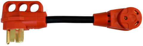 Red Valterra A10-5030F RV Electrical Adapter Showing 30A Female Connector Detail | United RV Parts