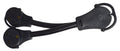 Black Valterra Y-Adapter 50A to Dual 30A - Female Outlet View | United RV Parts