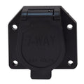Black Valterra 7-Way Vehicle End Connector A10-7082 with Protective Cover - Front View | United RV Parts