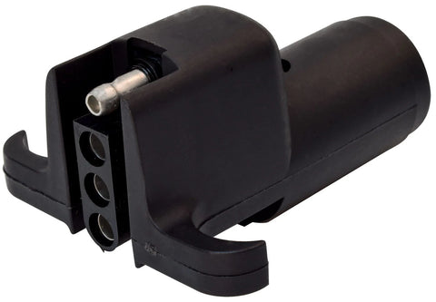 Black Valterra 6-Way to 4-Way Flat Trailer Adapter Plug A10-7264VP - 4-Flat Connector Side View | United RV Parts