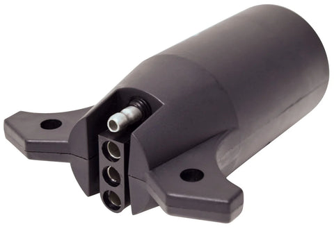 Black Valterra 7-Way to 4-Way Trailer Wiring Adapter - 4-Flat Connector Side Detail | United RV Parts