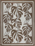 Faulkner Sahara 9x18 Brown White Reversible Outdoor Patio Mat - Full Top View | United RV Parts