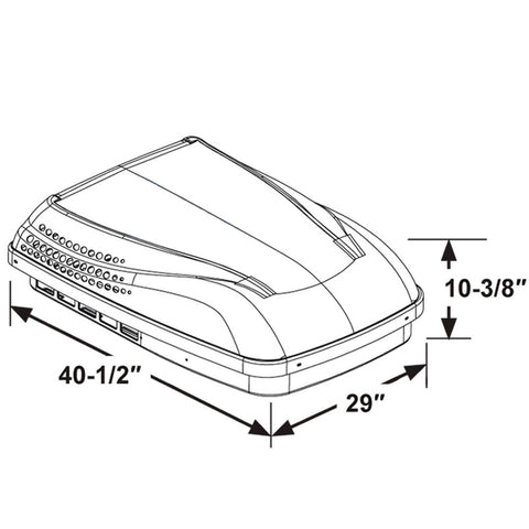Dometic Penguin II RV Air Conditioner Technical Dimensions Diagram 40x29 inches | United RV Parts