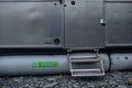 Grey AIRSKIRTS Inflatable Trailer Skirt with Entry Steps - Side Detail on Airstream | United RV Parts