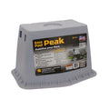 Grey Plastic RV Jack Base Pad Peak JBP-813.1 - Front Angle with Packaging | United RV Parts