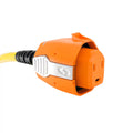 Orange SmartPlug 30 Amp RV Connector - Close-Up Face Detail with Yellow Power Cord | United RV Parts