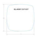 BLL-60301 RV Baggage Door Latch Cut-Out Diagram 3.57 x 3.48 Inch Installation Template | United RV Parts
