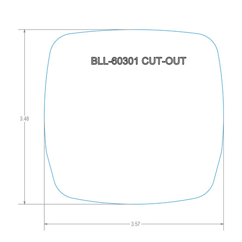 BLL-60301 RV Baggage Door Latch Cut-Out Diagram 3.57 x 3.48 Inch Installation Template | United RV Parts