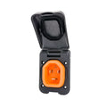 Black SmartPlug 30 Amp Inlet - Open View with Orange Interior | United RV Parts