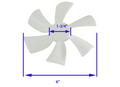 Ventline BVD0215-00 Fan Blade with Dimensions - 6 Inch Diameter Technical Drawing | United RV Parts