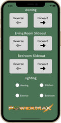 POWERMAX Bluetooth App Interface - Wireless Control Screen | United RV Parts