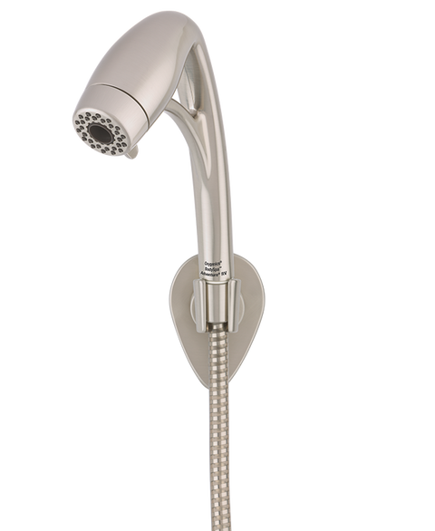 Brushed Nickel Oxygenics BodySpa Adventure RV Handheld Shower with Wall Mount Bracket - Side View | United RV Parts