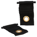 Black Nylon Fabric Party Light Holders with Gold Brass Grommets - Front and Angle View | United RV Parts