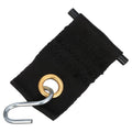 Black Fabric RV Awning Party Light Holder with Brass Grommet and S-Hook Attached - Close-Up | United RV Parts