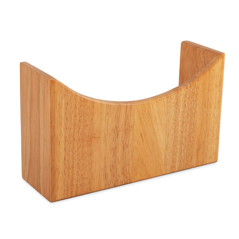 Camco 43483 Oak Wall Organizer Holding Remote and Book in RV Interior - Close-Up | United RV Parts
