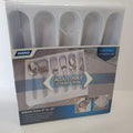 Camco Adjustable Cutlery Tray Sealed Packaging - Side Angle Showing 5-Compartment Divider Tray | United RV Parts