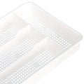 White Plastic RV Silverware Tray Textured Compartment Detail - Close-Up | United RV Parts