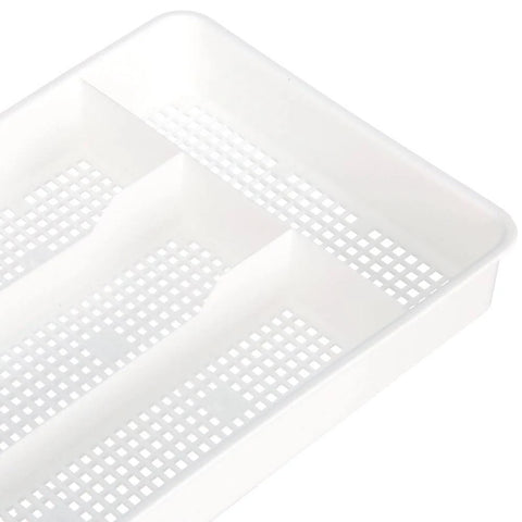 White Plastic RV Silverware Tray Textured Compartment Detail - Close-Up | United RV Parts