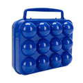 Blue Plastic 12 Egg Carrier - Three Quarter View with Handle | United RV Parts