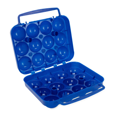 Blue Camco 51015 Egg Holder - Open Interior View Showing Compartments | United RV Parts