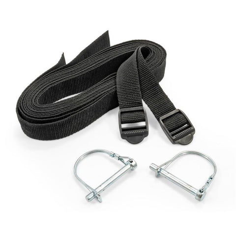 Black Nylon Bike Securing Straps and Safety Pins - Detail View | United RV Parts