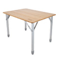 Bamboo Folding Camping Table Camco 51895 - Angled Setup View | United RV Parts