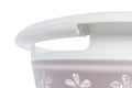 White Plastic Carry Handle Close-Up on Camco 51951 Collapsible Basket - Handle Detail | United RV Parts