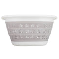 White Taupe Camco 51951 Collapsible Utility Basket - Front View Expanded | United RV Parts