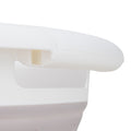 White Plastic Locking Hinge Close-Up on Camco Collapsible Utility Basket - Mechanism Detail | United RV Parts