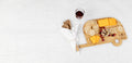Camco 53089 Retro RV Bamboo Cutting Board Styled as Cheese Board with Crackers and Red Wine | United RV Parts