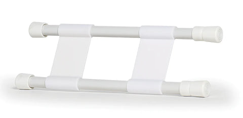 White Adjustable RV Double Cupboard Bar - Side Profile | United RV Parts