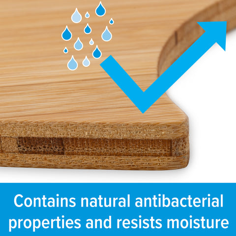 Camco Bamboo Texas Cutting Board 53113 - Close-Up Edge Showing Moisture-Resistant Layers | United RV Parts